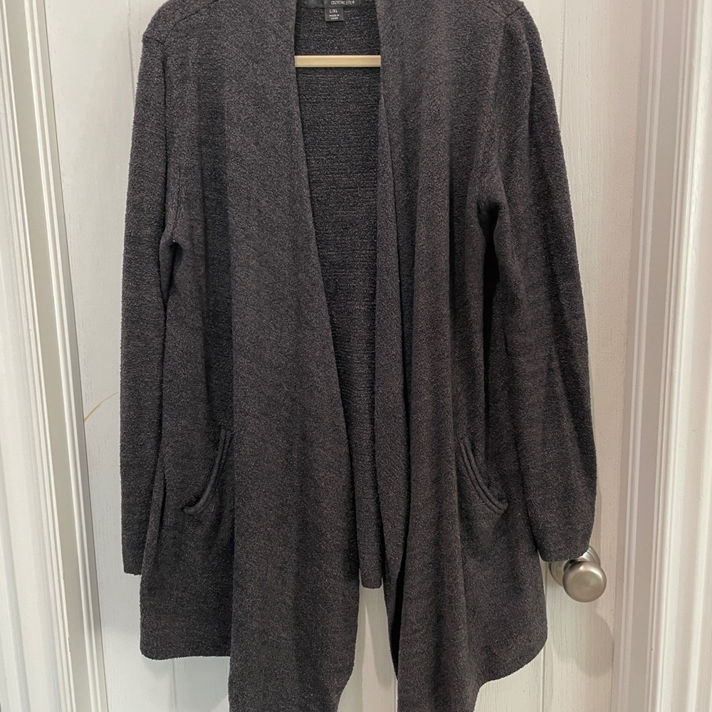 Barefoot Dreams Women's Gray Open Front Cardigan Sweater